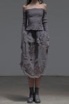 Marc Le Bihan Silk Skirt Six-layer Yarn 25930 Series French Hand-dyed MLB-25930-HUIZI GREY PURPLE